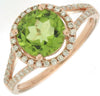 ESTATE 2.71CT DIAMOND & AAA PERIODT 14KT ROSE GOLD 3D ROUND HALO ENGAGEMENT RING