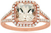 2.3CT DIAMOND & AAA MORGANITE 14K ROSE GOLD CUSHION & ROUND HALO ENGAGEMENT RING