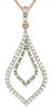 ESTATE .55CT DIAMOND 14KT ROSE GOLD 3D DOUBLE TEAR DROP CLASSIC FUN LOVE PENDANT