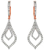 ESTATE .75CT DIAMOND 14KT WHITE & ROSE GOLD 3D DOUBLE TEAR DROP HANGING EARRINGS