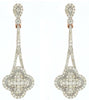 ESTATE 1.05CT DIAMOND 14KT ROSE GOLD CLASSIC 4 LEAF CLOVER LOVE HANGING EARRINGS