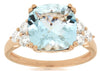 LARGE 3.95CT DIAMOND & AAA AQUAMARINE 14KT ROSE GOLD 3D CLASSIC ENGAGEMENT RING