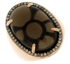 LARGE 17.74CT CHOCOLATE FANCY DIAMOND & AAA SMOKY TOPAZ 14KT ROSE GOLD OVAL RING