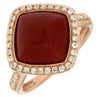 ESTATE .28CT DIAMOND & AAA AGATE 14KT ROSE GOLD CLASSIC SQUARE DIAGONAL FUN RING