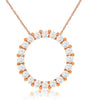 .50CT DIAMOND 14KT ROSE GOLD CLASSIC SHARE PRONG CIRCLE OF LIFE FLOATING PENDANT