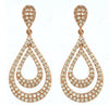 ESTATE .70CT DIAMOND 14KT ROSE GOLD 3D CLASSIC DOUBLE TEAR DROP HANGING EARRINGS