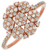 ESTATE  LARGE DIAMOND 14KT ROSE GOLD 3D MULTI FLOWER CLUSTER FUN RING