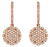 .83CT DIAMOND 14KT ROSE GOLD 3D MULTI FLOWER CLUSTER LEVERBACK HANGING EARRINGS