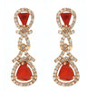 1.21CT DIAMOND & AAA RED CARNELIAN 14KT ROSE GOLD TEAR DROP FUN HANGING EARRINGS