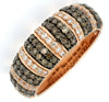 .93CT WHITE & CHOCOLATE FANCY DIAMOND 14KT ROSE GOLD MULTI ROW ANNIVERSARY RING