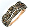 ESTATE 1.45CT CHOCOLATE FANCY DIAMOND 14KT ROSE GOLD BAMBOO FUN ANNIVERSARY RING
