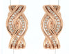 ESTATE WIDE .19CT DIAMOND 14KT ROSE GOLD 3D INFINITY CLIP ON HANGING EARRINGS