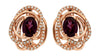 2.10CT DIAMOND & AAA RHODOLITE 14KT ROSE GOLD OVAL & ROUND INTERTWINING EARRINGS