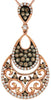 .91CT WHITE & MOCHA DIAMOND 14KT ROSE GOLD CIRCULAR TEAR DROP FILIGREE PENDANT