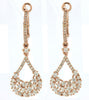 ESTATE 1.07CT DIAMOND 14K ROSE GOLD CLUSTER TEAR DROP LEVERBACK HANGING EARRINGS