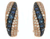 .98CT DIAMOND & AAA SAPPHIRE 14KT ROSE GOLD MULTI ROW DIAGONAL HANGING EARRINGS