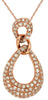 ESTATE .35CT DIAMOND 14KT ROSE GOLD 3D MULTI ROW TEAR DROP LOVE KNOT PENDANT