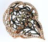 1.23CT WHITE & CHOCOLATE FANCY DIAMOND 14K ROSE & BLACK GOLD MULTI LEAF FUN RING