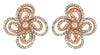 ESTATE .85CT DIAMOND 14KT ROSE GOLD 3D CLASSIC FLOWER CLIP ON EARRINGS