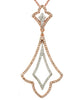 ESTATE .62CT DIAMOND 14K WHITE & ROSE GOLD FLORAL TEAR DROP FUN FLOATING PENDANT