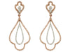 ESTATE 1.14CT DIAMOND 14KT ROSE GOLD 3D FLOWER TEAR DROP HANGING EARRINGS
