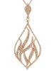 ESTATE 1.03CT DIAMOND 14KT ROSE GOLD MULTI LEAF OPEN TEAR DROP FLOATING PENDANT