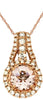ESTATE .70CT DIAMOND & AAA MORGANITE 14KT ROSE GOLD ROUND HALO FLOATING PENDANT