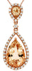 1.85CT DIAMOND & AAA MORGANITE 14K ROSE GOLD PEAR SHAPE & ROUND FLOATING PENDANT