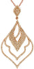 ESTATE .82CT DIAMOND 14KT ROSE GOLD 3D MULTI ROW FLOWER LEAF TEAR DROP PENDANT
