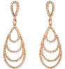 ESTATE .73CT DIAMOND 14KT ROSE GOLD MULTI ROW CLASSIC TEAR DROP HANGING EARRINGS