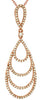 ESTATE .36CT DIAMOND 14K ROSE GOLD CLASSIC MULTI OPEN TEAR DROP FLOATING PENDANT