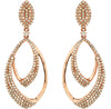 .93CT DIAMOND 14KT ROSE GOLD 3D DOUBLE LEAF TEAR DROP CLASSIC HANGING EARRINGS