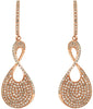 ESTATE 1CT DIAMOND 14KT ROSE GOLD 3D MULTI ROW INFINITY LOVE HANGING EARRINGS