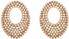 ESTATE .7CT DIAMOND 14KT ROSE GOLD 3D CLASSIC MULTI ROW OVAL STUD EARRINGS