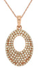 ESTATE .36CT DIAMOND 14KT ROSE GOLD 3D MULTI ROW OVAL FUN FLOATING PENDANT