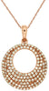 ESTATE .38CT DIAMOND 14KT ROSE GOLD 3D MULTI ROW CIRCLE OF LIFE FLOATING PENDANT