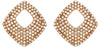 ESTATE .75CT DIAMOND 14KT ROSE GOLD MULTI ROW PAVE SQUARE CLASSIC STUD EARRINGS