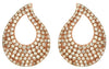 ESTATE .65CT DIAMOND 14KT ROSE GOLD 3D CLASSIC OPEN TEAR DROP HANGING EARRINGS