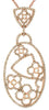 LARGE 1.46CT DIAMOND 14KT ROSE GOLD MULTI FLOWER OVAL FILIGREE FLOATING PENDANT