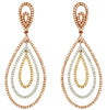 LARGE 1.45CT DIAMOND 14KT ROSE GOLD 3D CLASSIC TRIPLE TEAR DROP HANGING EARRINGS