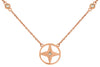 .06CT DIAMOND 14KT ROSE GOLD 3D ETOILE CIRCULAR STAR BY THE YARD LOVE NECKLACE