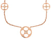 .03CT DIAMOND 14KT ROSE GOLD ROUND FLOWER STAR ETOILE BY THE YARD LOVE NECKLACE