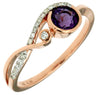.60CT DIAMOND & AAA AMETHYST 14KT ROSE GOLD 3D ROUND LOVE KNOT INFINITY FUN RING