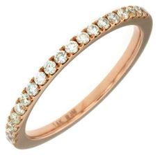 .29CT DIAMOND 14KT ROSE GOLD SHARE PRONG SEMI ETERNITY WEDDING ANNIVERSARY RING