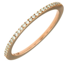 .14CT DIAMOND 14KT ROSE GOLD 3D 2mm ROUND SEMI ETERNITY WEDDING ANNIVERSARY RING