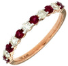 .80CT DIAMOND & AAA RUBY 14KT ROSE GOLD 3D ROUND CLASSIC SEMI ETERNITY FUN RING