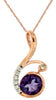 ESTATE 1.0CT DIAMOND & AAA AMETHYST 14KT ROSE GOLD 3D ROUND FUN FLOATING PENDANT