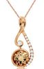 ESTATE 0.81CT DIAMOND & AAA MORGANITE 14KT ROSE GOLD SEMI BEZEL INFINITY PENDANT