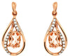 ESTATE .90CT DIAMOND & AAA MORGANITE 14K ROSE GOLD OVAL & ROUND HANGING EARRINGS