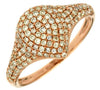 ESTATE WIDE .60CT DIAMOND 14KT ROSE GOLD 3D CLASSIC PAVE PEAR SHAPE FUN RING